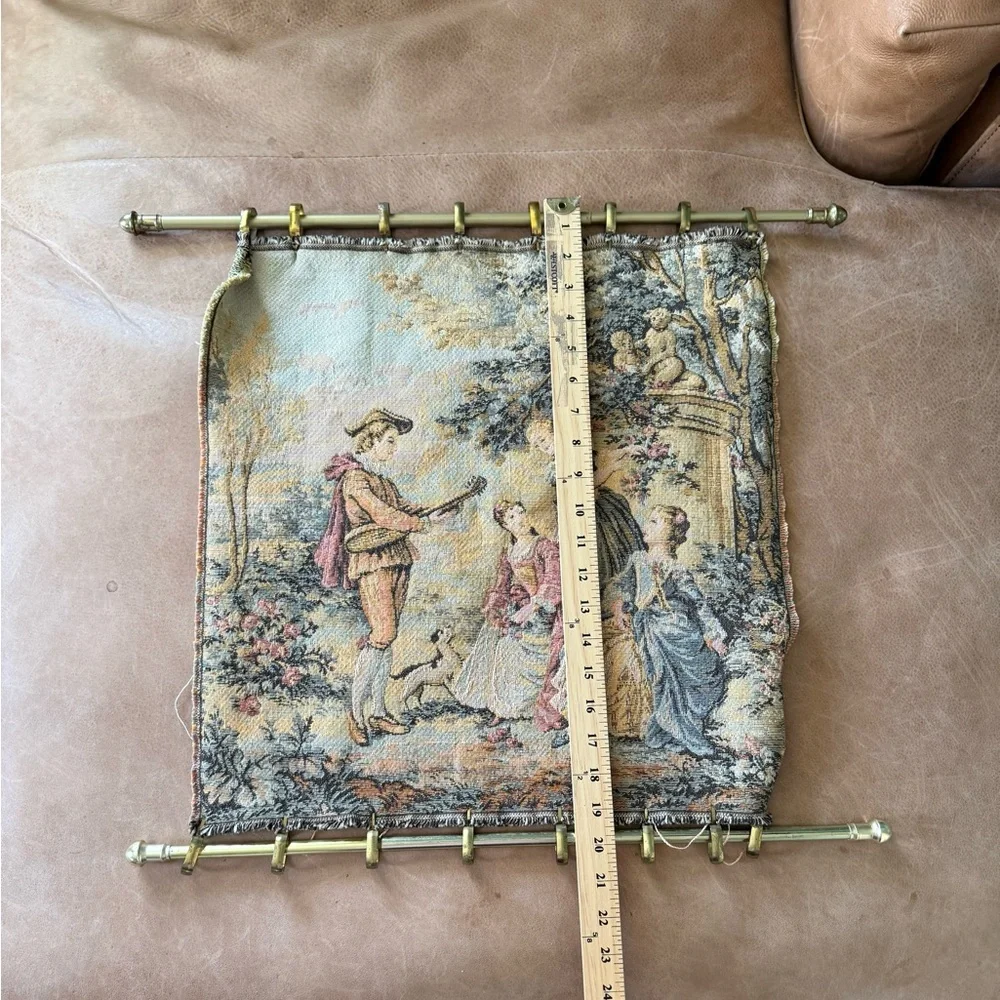 Vintage French Gobelin Tapestry Wall Hanging Pastoral Scene - Picture 4 of 7